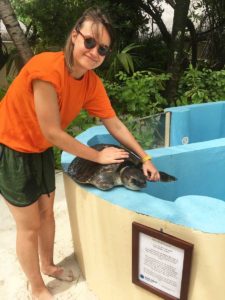 ORP-Volunteer-Charlotte Hills with turtle patient