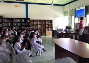 ORP's Shameel teaches turtles at a school in Kelaa, Maldives