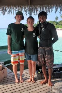 Brian with Dr Claire and Sam, ready for an underwater adventure