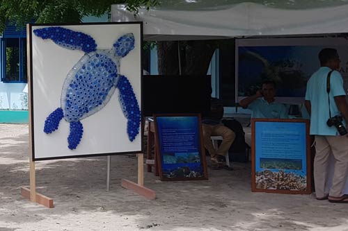 Anantara Kihavah's stand at the Vaavoshi turtle Festival 2019