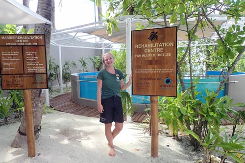 ORP Sea Turtle Biologist Laura Whiteley at the new Rehabilitation Centre.