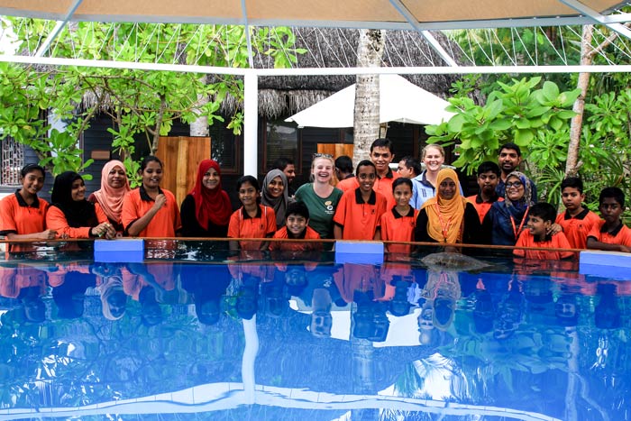 Immaduddin School students at the launch of the ORP and One & Only Marine Education Promgramme.