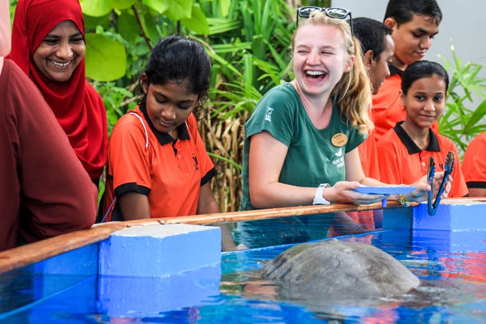 The Marine Education Programme students meeting turtle patient Azura